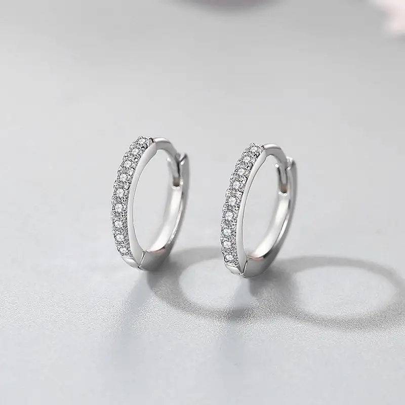 Individuelles 925 Sterling-Silber feiner Schmuck Ohrringe hochwertige personalisierte Zirkon-Hüpfen-Ohrringe für Damen