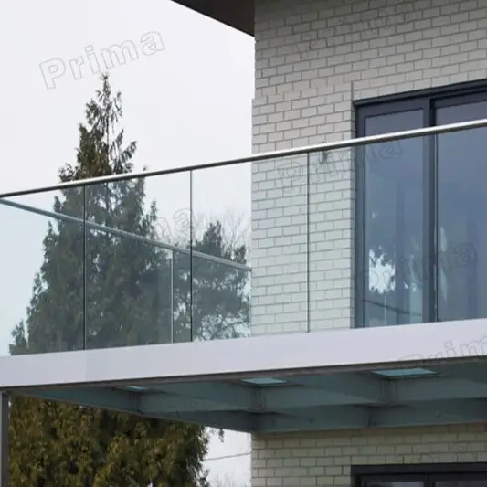 Prima moderna ringhiera in vetro vetro esterno U canale Frameless 12-20mm vetro temperato alluminio balcone ringhiera