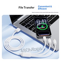 Câble de données 4-en-1 à charge rapide 60W avec conducteur en cuivre composite pour téléphones mobiles et tablettes Android (USB//Micro)