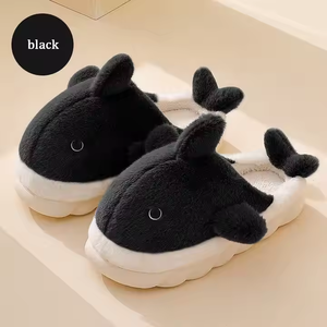<span class=keywords><strong>Chaussons</strong></span> d'intérieur en peluche requin bleu, pantoufles plates en forme d'animaux, <span class=keywords><strong>chaussons</strong></span> de maison en peluche requin - Product Image 4