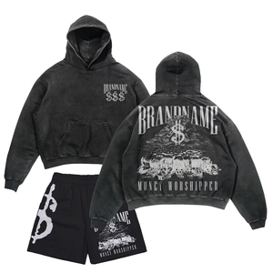 Casual Wear Breathable <b>Knitted</b> Cotton Shorts and Hoodie <b>Set</b> For Sale Lightweight Canvas Polyester Sporty Zipper Closure <b>Set</b> - Product Image 1