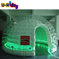 Tente de fête de nuit gonflable transparente en PVC, éclairage romantique portable, grand igloo lumineux, dôme transparent, camping, LED