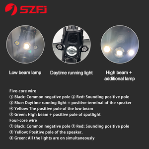 Combinazione di Faro, Indicatore di Direzione e Altoparlante per <span class=keywords><strong>Forcella</strong></span> Anteriore di Bicicletta Elettrica e Accessori per Moto, Tensione DC 36V 48V - Product Image 2