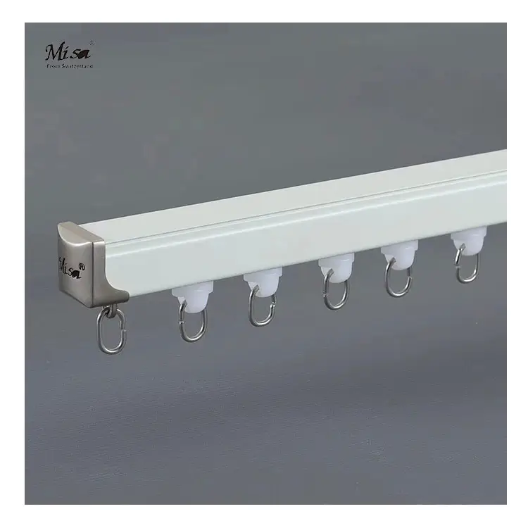 Wholesale Custom Aluminum Extrusion Track Profiles Square Sliding Recessed Curtain Track For Hotel Home