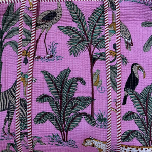 Nuevo Bolso Tote Bohemio Acolchado de Algodón con Bordado Floral Personalizado y Estampado de Bloques, Set de 3 Bolsas de Hombro para el Mercado, Venta al por Mayor - Product Image 3