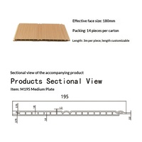 Panneau mural cannelé moyen en fibre de bois de bambou imperméable 180 mm pour décoration murale moderne de salon et d'hôtel M195
