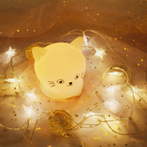 Regalo per bambini camera da letto per dormire simpatico gatto lampada da notte decorativa luce da tavolo a batteria piccola notte luce per bambini - Product Image 6