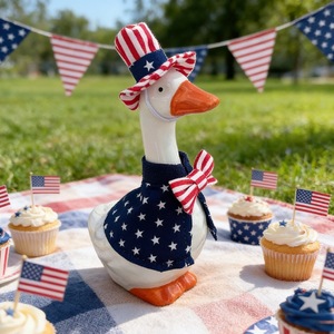 Pafu Décoration de Jardin et de Patio, Tenues de Canard de Porche pour les Fêtes, Style Americana 4th of July, Vêtements pour Canard de Jardin de 7 pouces, Ensembles de Vêtements pour Porche - Product Image 1