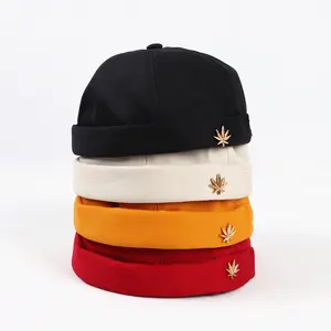 Männer Docker Hüte Beanie Worker Rolled Cuff Retro Krempe Hut verstellbare Sailor Cap