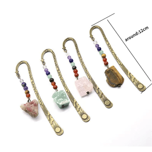 Vente en gros de cristaux et de pierres cristal de guérison <span class=keywords><strong>reiki</strong></span> pierre brute brute personnalisée en métal mignon papillon signets pour <span class=keywords><strong>livre</strong></span> papier - Product Image 3