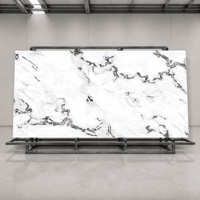Dalles de sol artificielles en pierre frittée Fendi White 1600x3200, carreaux émaillés résistants à l'usure pour murs et sols de fond.