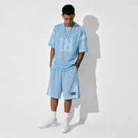 Fabricant de vêtements personnalisés OEM ODM : Ensemble short et maillot en mesh pour homme, impression de numéros, tenue de basketball, streetwear