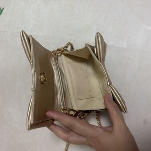 Bolsos mini de PU con logotipo personalizado, decoración de lazo creativo, bolso de mano para la noche con cadena desmontable, bolsos para mujer - Product Image 6