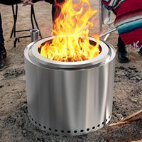 Brasero extérieur moderne de haute qualité en acier inoxydable, chauffé au bois, pour patio, jardin, camping