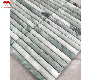 Tự nhiên màu xanh lá cây Gạch <span class=keywords><strong>Mosaic</strong></span> đá cẩm thạch mài dũa bề mặt tường Ốp Đá khảm phòng tắm rãnh 3D đá cẩm thạch mosaics tường Bảng điều khiển - Product Image 4