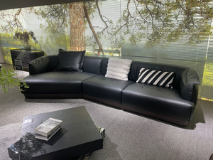 Luxury Modern <b>Floor</b> Upholstered Set Home Furniture Minimalist Leather Corner Couch Living Room Sectional - Product Image 3