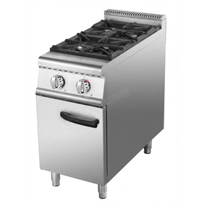 Estufa de Gas de 2 Quemadores de Acero Inoxidable con Gabinete, Estufa Comercial Económica de Doble Cabezal, Superficie de Estufa Fácil de Limpiar - Product Image 1