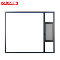 Fenêtres à battants modernes en verre trempé double, cadre en alliage d'aluminium, horizontales, pour chambre à coucher, salon, villas résidentielles
