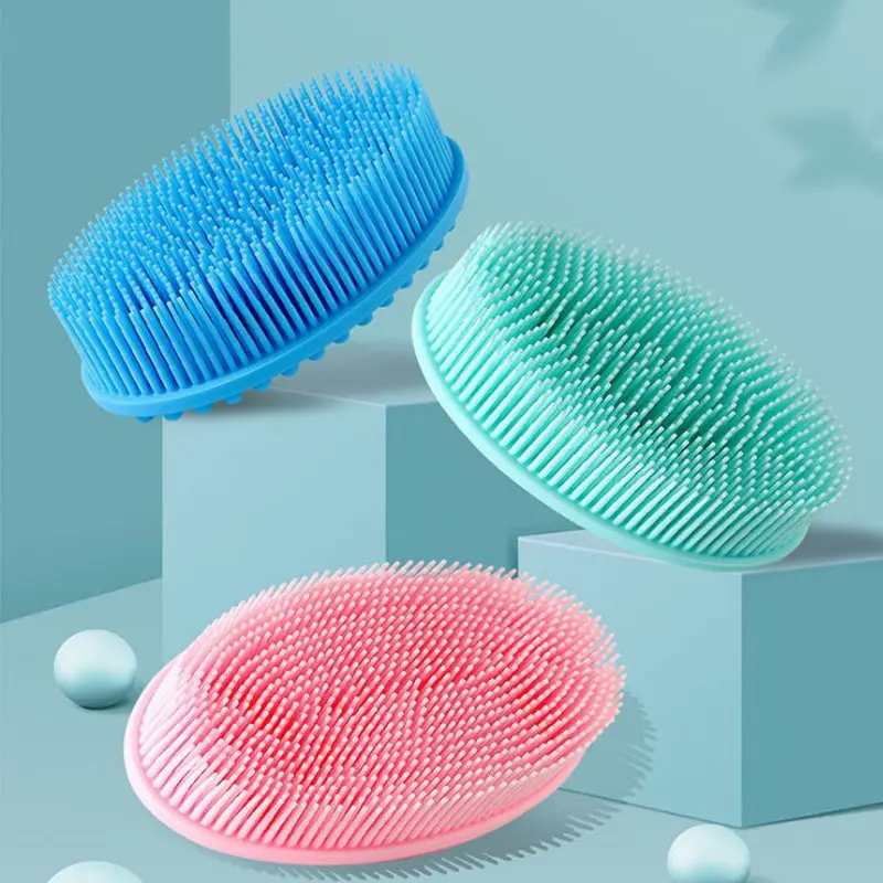 Baby Brush Goat Hair Take Care Of Mother'S Hands Baby Hair Brush Scalp Massage Silicone Brush For Babies