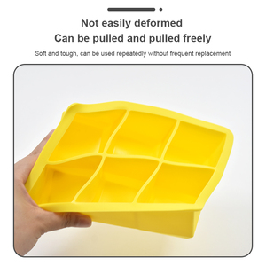 Oem Eco Friendly 6 Cavity Large Size Food Grade Silicone Giant Ice Cube <b>Maker</b> Reusable Square Mold With Lid - Product Image 5