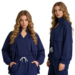 HZMNOI Unisex <b>Scrub</b> <b>Set</b> Moisture Wicking Quick Dry Comfortable Stretchy Workwear Split <b>Set</b> For Medical Nursing Use - Product Image 2