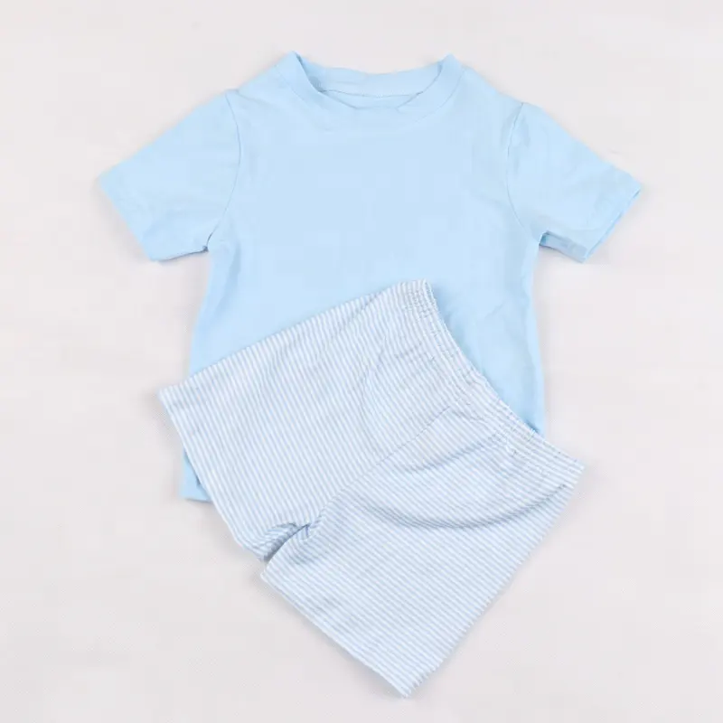 Bebek giysileri erkek 0-12 ay çocuk çocuğun giysileri açık mavi t shirt bisiklet şortları 2 adet setleri çocuk giysileri erkek yaz için