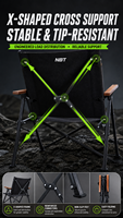Chaise de camping pliante NBT pour l'extérieur, chaise Kermit portable avec accoudoirs en bois et sac de transport, chaise de camping pliante portable OEMODM