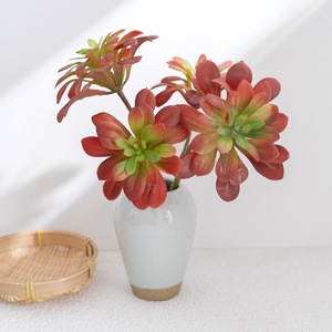 CallaFloral Artificial Succulent Plant <b>Red</b> PVC Soft Rubber High Simulation Wedding Decoration Greenery - Product Image 2