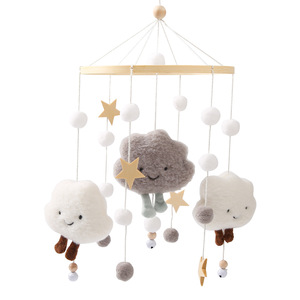 Pendentif sensoriel Ins berceau de bébé jouets de dentition berceau mobile jouet décor de pépinière lit bébé enfants en peluche <span class=keywords><strong>bois</strong></span> jouets suspendus pour bébé tapis de gymnastique - Product Image 6