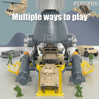 Collection de jouets militaires DIY : Ensemble de jeu sous-marin, soldats de l'armée, véhicule de construction, jouet pour enfants, voiture pour garçons avec char et camion de l'armée