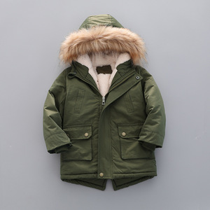 <span class=keywords><strong>Parka</strong></span> imperméable pour garçons et filles, veste d'hiver rembourrée en coton, capuche zippée, rembourrage en velours, grande taille, motif de dessin animé pour enfants - Product Image 3