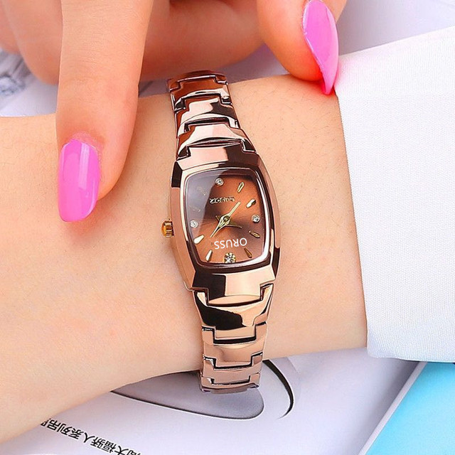 Waterproof 3ATM Stainless Steel Color Hot Selling Women's Watch Alloy Quartz Women's Rose Gold Watch
