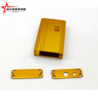 Boîtier coulissant en aluminium anodisé doré avec fenêtre prédécoupée et support de refroidissement pour module d'alimentation CC et carte PCB