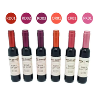 Vente en gros 6 couleurs mat bouteille de vin brillant à lèvres teinte à lèvres liquide rouge à lèvres eau mate organique coréen joue et lèvre teinte