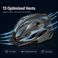Casque de course léger Lanbomeini 081 250g avec aérations, coque PC/EPS, antichoc, bleu/rouge/noir, pour adultes, vélo de route/VTT