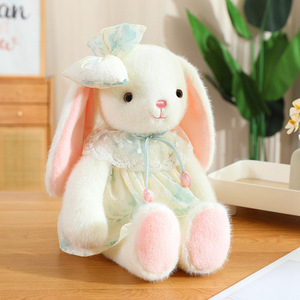 Dễ Thương dài tai sang trọng thỏ búp bê món quà phục sinh Váy ngủ ôm nhẹ nhàng Bunny Búp bê thú nhồi bông đồ chơi cho quà tặng - Product Image 3