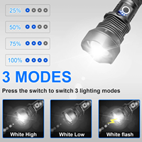 Linterna LED de Alta Eficiencia con Zoom, Recargable Tipo C, Profesional, para Búsqueda, Rescate, Patrulla Táctica y Actividades al Aire Libre