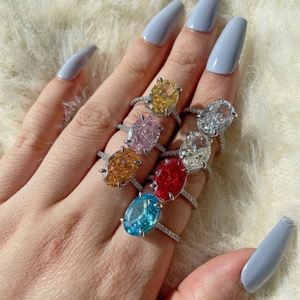 Dylam Ex-Factory Price High Grade Quality Radiant <b>Ring</b> Cut Shape Cubic Zirconia <b>Solitaire</b> Oval Engagement <b>Silver</b> Thin Band - Product Image 2