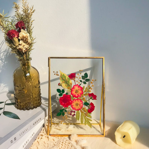 Cornice fiore pressato arte botanica pressato fiori di rosa fiori di arte regalo regalo di regalo di natale per lei - Product Image 1