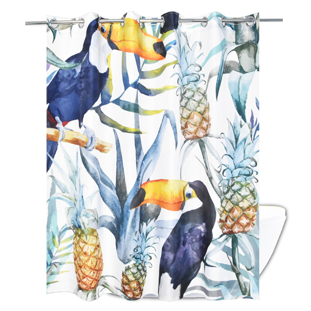 Водостойкая полиэфирная занавеска для душа в тропическом стиле