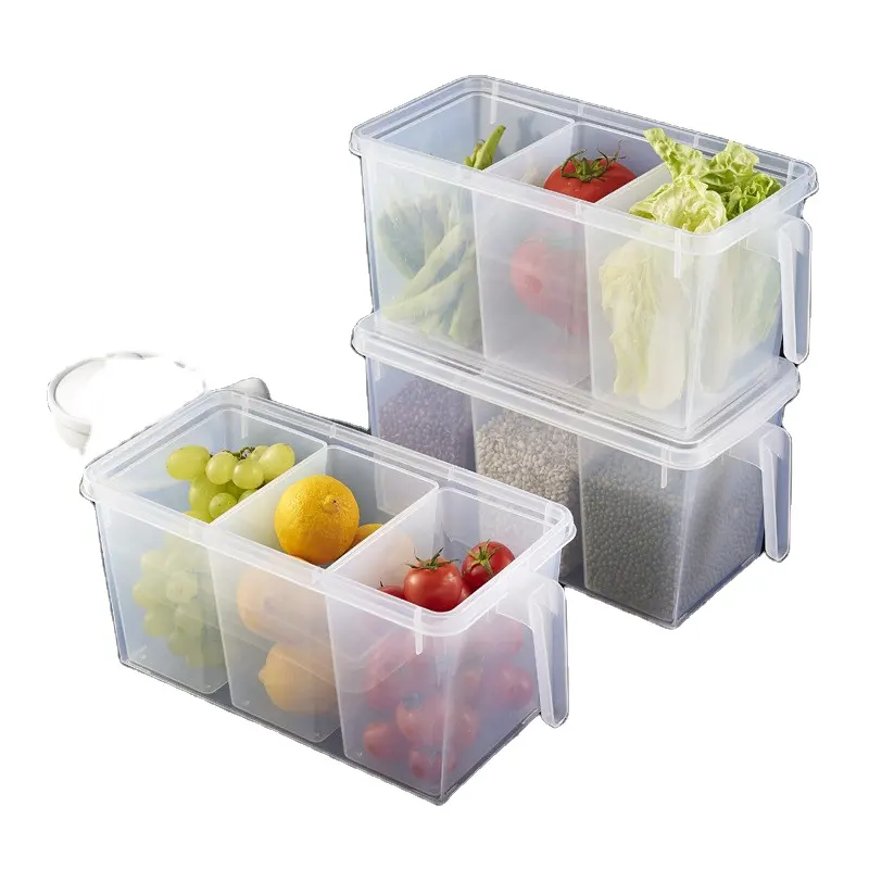 Contenitori di stoccaggio in plastica manico quadrato scatole portaoggetti per alimenti scatole e contenitori per imballaggio alimentare multifunzione moderno