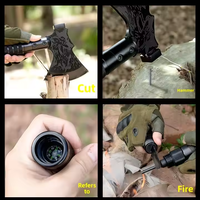 Hache tactique pliable de survie pour le camping, tête de hache en acier inoxydable, manche en fibre de verre, qualité industrielle, 500 mm de longueur totale