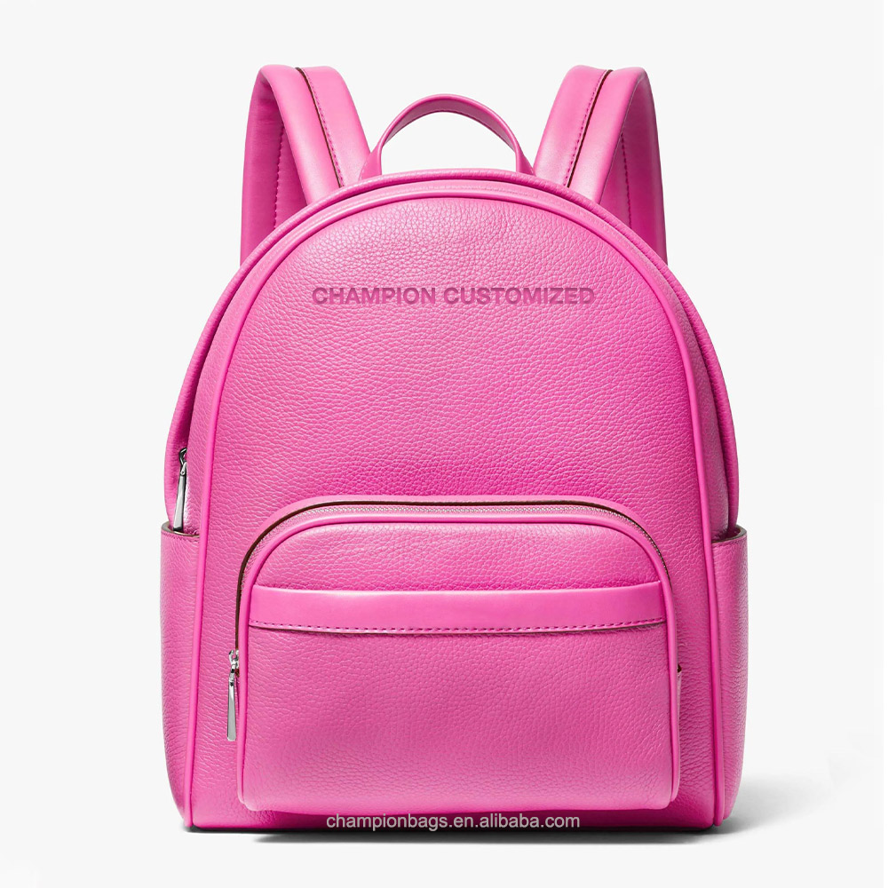 bright pink leather backpack Leather Bookbags Pink Light Pink Backpack Bag Stylish Durable Travel Gear