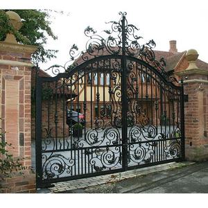 Villa <span class=keywords><strong>entrada</strong></span> ornamental doble oscilación puertas <span class=keywords><strong>de</strong></span> hierro principal puerta <span class=keywords><strong>de</strong></span> hierro forjado diseños - Product Image 2