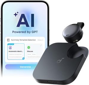 Soundcore Work by Anker, Grabadora de Voz con IA del Tamaño de una Moneda, Tomador de Notas con IA para Reuniones y Conferencias, Transcripción con IA, Dispositivo con IA d3200 - Product Image 1