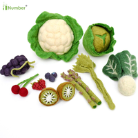 Ensemble de légumes et fruits en feutre faits main, personnalisés en gros, en forme de brocoli doux, pour jeu d'imitation