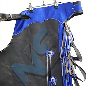 Pantalones de Rodeo Nabtay Deportivos de Cuero Azul con Flecos, Correas Ajustables, Ligeros, Estilo Urbano de Verano para Hombre - Product Image 2