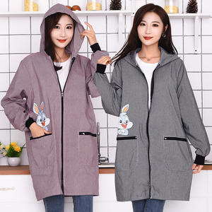 2023 Damen neuer Stil 100 % Baumwolle Bib-Schürze ölfest Küche Smock mit modischen Ärmeln für Arbeit Kleidung für Herbst Winter - Product Image 2