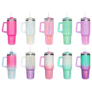 Personnalisation en gros de <span class=keywords><strong>la</strong></span> <span class=keywords><strong>série</strong></span> de peinture arc-en-ciel en acier inoxydable 304 40oz Thermos paille voiture grande capacité tasse à crème glacée - Product Image 1