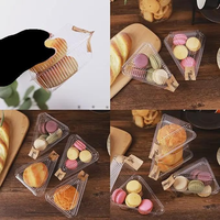 Boîtes à gâteaux jetables transparentes à charnière pour emballage individuel de macarons et de sushis, pour cheesecake et chips de pommes de terre